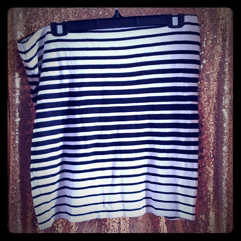 Black and White Midi Skirt
